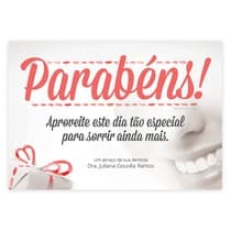 Cartão de Aniversário Sorriso Aquarela - Dental Speed