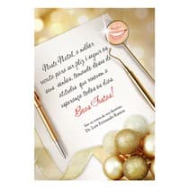 Cartão de Natal Receituário Dourado - Dental Speed