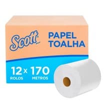 Papel Toalha Scott Folha Simples Rolo - 12 x 170m - KIMBERLY CLARK