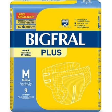 Fralda Geriátrica Bigfral Plus M 9 unidades - Portal do Médico