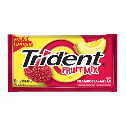 Chiclete Trident Fruit Mix Framboesa e Melão 8g 5 Unidades Edição Limitada - Portal do Médico