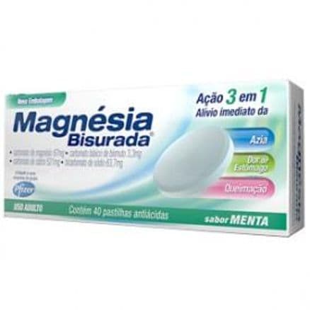 Magnésia Bisurada Sabor Menta 40 pastilhas - Portal do Médico