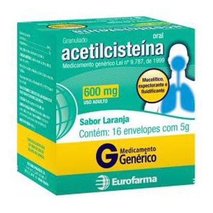 Acetilcisteina 600mg 16 envelopes de 5g Generico Eurofarma - Portal do Médico