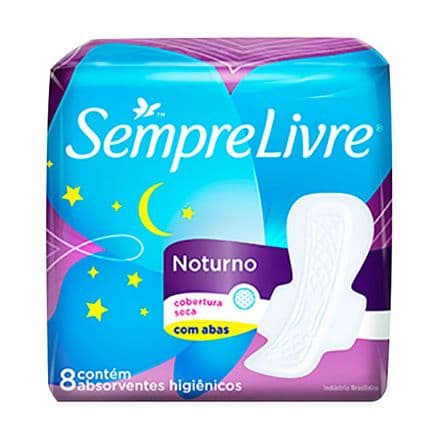 Absorvente Sempre Livre Noturno Cobertura Seca Com Abas 8un - Portal do Médico