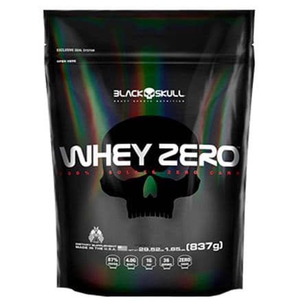 Whey Zero Black Skull 100% Isolado Refil Sabor Chocolate 837g - Portal do Médico