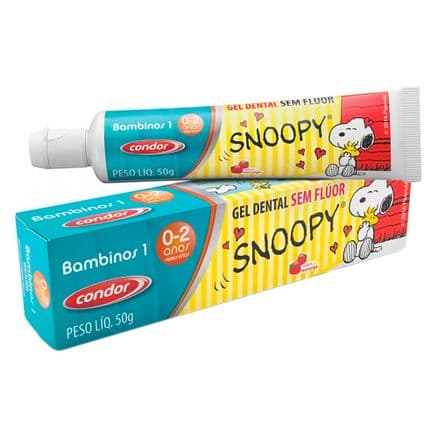 Gel Dental Infantil Condor Snoopy Bambinos 1 Sem Flúor Sabor Morango 50g - Portal do Médico