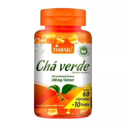 Chá Verde Tiaraju 300mg 60 Cápsulas + Grátis 10 Cápsulas - Portal do Médico