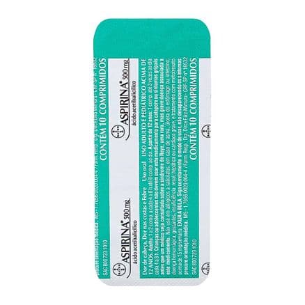 Aspirina AD 500mg 10 comprimidos - Portal do Médico