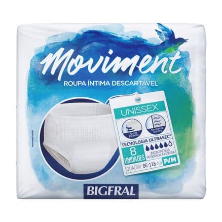 Roupa Íntima Descartável Bigfral Moviment P/M 8 Unidades - Portal do Médico