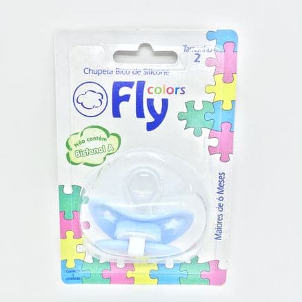 Chupeta Fly Colors Silicone Ortodôntico Azul Claro + 6 meses Tam 2 - Portal do Médico