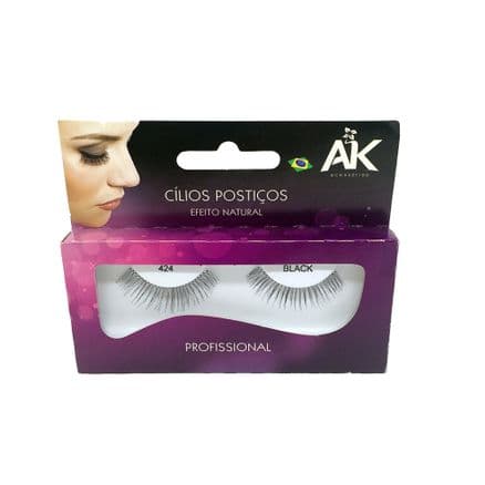 Cílios Postiços AK Efeito Natural Profissional Preto Nº 6 Ref 424 - Portal do Médico
