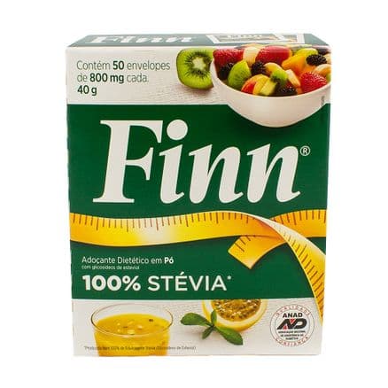 Adoçante Finn Stévia Pó 50 Envelopes de 0,8g cada - Portal do Médico