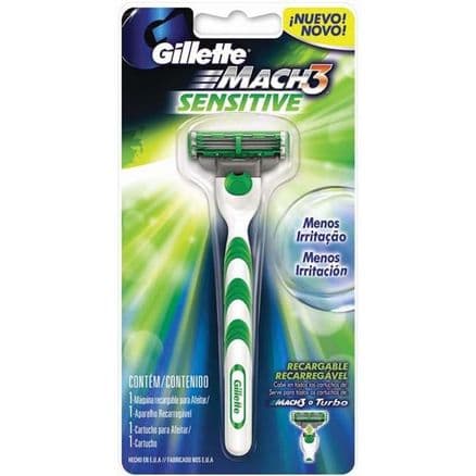 Aparelho de Barbear Gillette Mach3 Sensitive Recarregável 1 unidade - Portal do Médico
