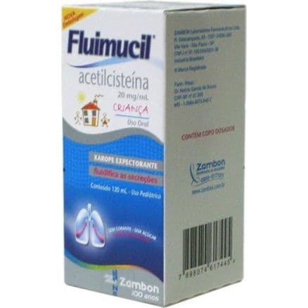 Fluimucil Xarope Expectorante Pediátrico Sabor Framboesa 20mg/mL 120mL - Portal do Médico