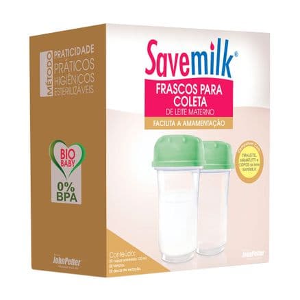 Frasco para Coleta de Leite Materno Cor Verde SaveMilk 2 unidades - Portal do Médico