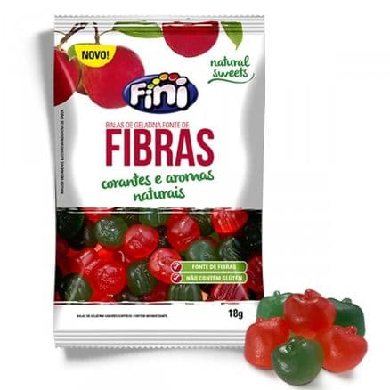 Bala Fini Natural Sweets Gelatina Fibras 18g - Portal do Médico