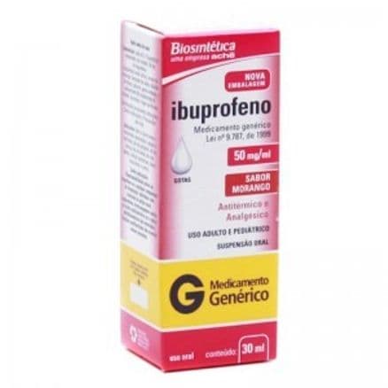 Ibuprofeno 50mg Gotas Suspensão Oral 30ml Generico Biosintética - Portal do Médico