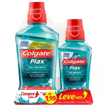 Enxaguante Bucal Colgate Plax Ice Infinity 500ml + 1,99 Leve Enxaguante Bucal Plax Ice Infinity 250ml - Portal do Médico