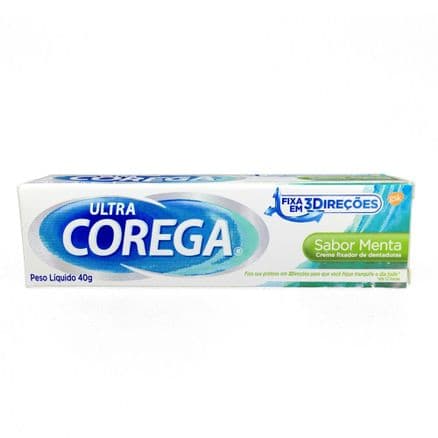 Corega Ultra Creme Fixador para Dentaduras Sabor Menta 12 Horas 40g - Portal do Médico