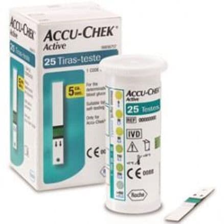 Tiras para Teste de Glicemia Accu-Chek Active c/ 25 (Sem Interferência c/ Maltose) - Portal do Médico
