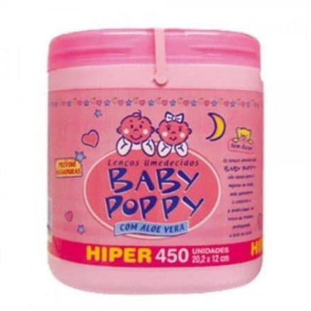 Lenço Umedecido Baby Poppy Rosa 450 unidades - Portal do Médico