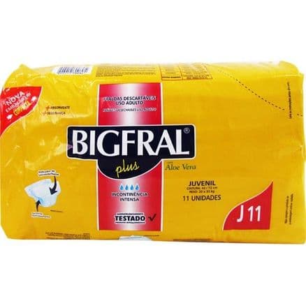 Fralda Geriátrica Bigfral Plus Juvenil 11 unidades - Portal do Médico
