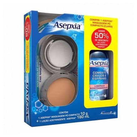 Kit Asepxia Pó Compacto Antiacne Claro 10g + Ganhe 50% de Desconto Loção Adstringente 180ml - Portal do Médico