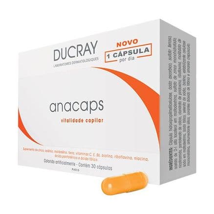 Suplemento de Vitaminas Ducray Anacaps Active+ 30 Cápsulas - Portal do Médico