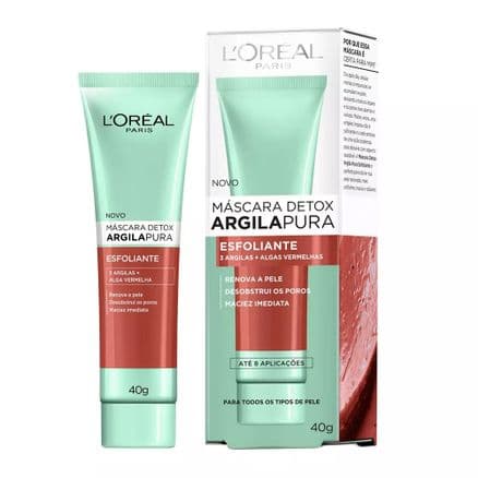 Máscara Detox Argila Pura L'oréal Esfoliante 40g - Portal do Médico