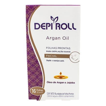 Depilador DepiRoll Argan Oil Cera Fria Facial Folhas Prontas - Portal do Médico