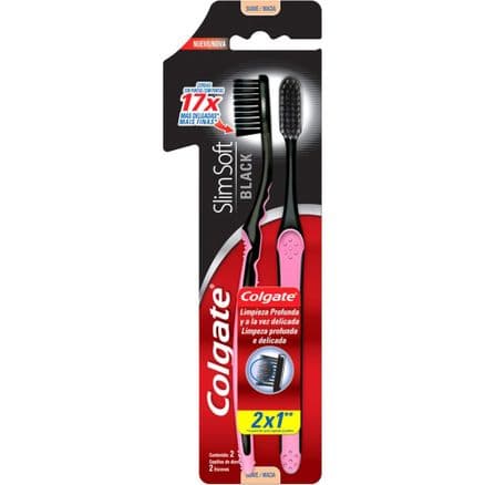 Escova Dental Colgate Slim Soft Black Macia Leve 2 Pague 1 - Portal do Médico