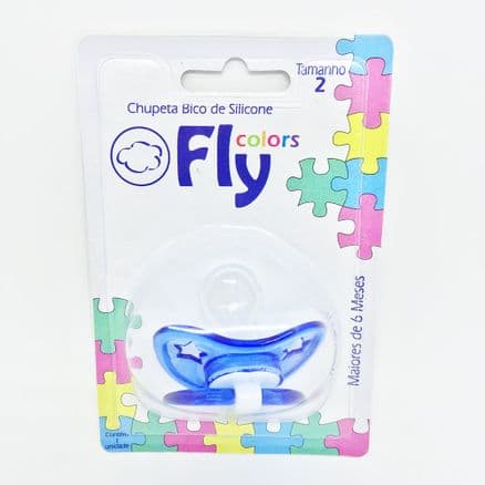 Chupeta Fly Colors Silicone Ortodôntico Azul Escuro + 6 meses Tam 2 - Portal do Médico