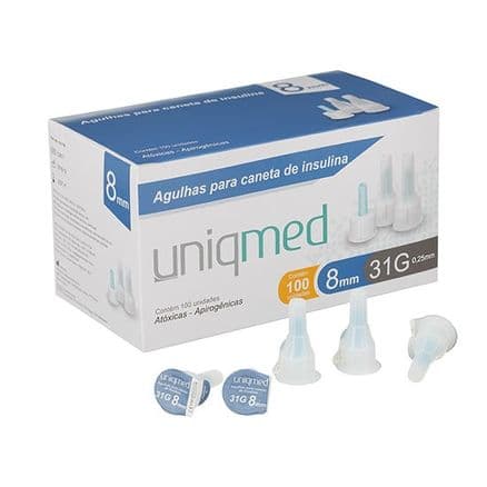 Agulha para Caneta de Insulina Uniqmed 31G 8mm com 100 Unidades - Portal do Médico