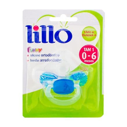 Chupeta Lillo Funny Silicone Ortodôntica Tamanho 1 Azul de 0 a 6 Meses - Portal do Médico