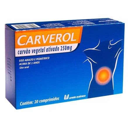 Carverol Carvão Vegetal Ativado 250mg 20 comprimidos - Portal do Médico
