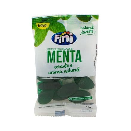Bala de Gelatina Fini Natural Sweets Sabor Menta 18g - Portal do Médico