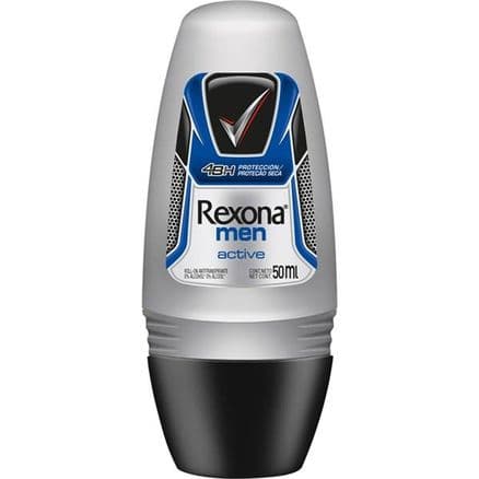 Desodorante Roll-On Rexona Masculino Active 50ml - Portal do Médico