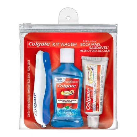 Kit Viagem Colgate 1 Escova Dental + 1 Creme Dental + 1 Enxaguante Bucal - Portal do Médico