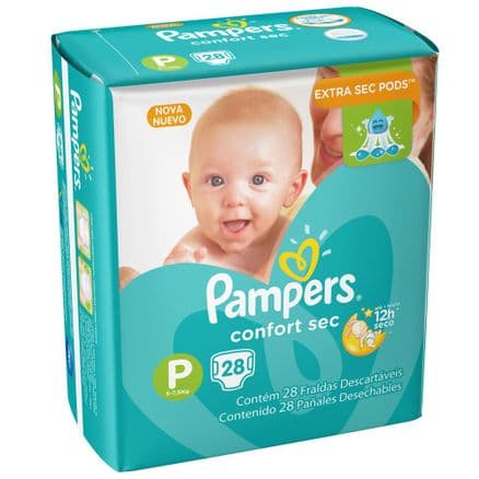 Fralda Pampers Confort Sec P 28 unidades - Portal do Médico