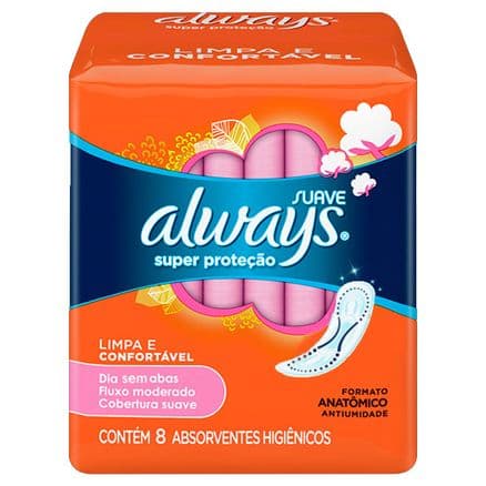 Absorvente Always Super Proteção Cobertura Suave Sem Abas 8 Unidades - Portal do Médico