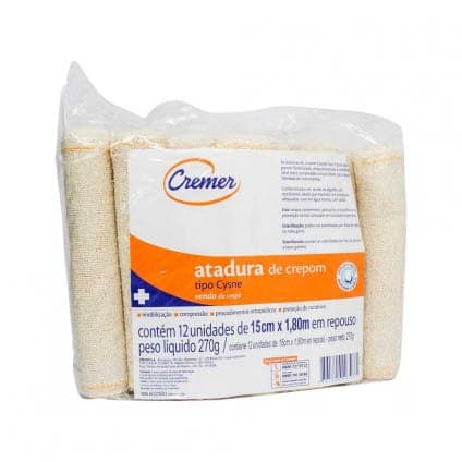 ATADURA ORTOPEDICA 15CM X 1.80 PACT C/12 UND – CREMER