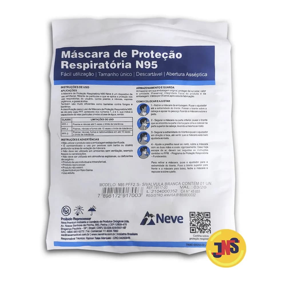 Máscara Proteção Respiratória N95