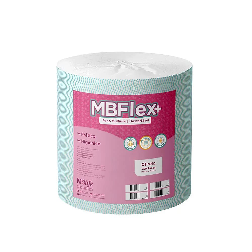 ROLO DE PANO AZUL MBFLEX 35GR 28CMX40CM 750UN MBLIFE