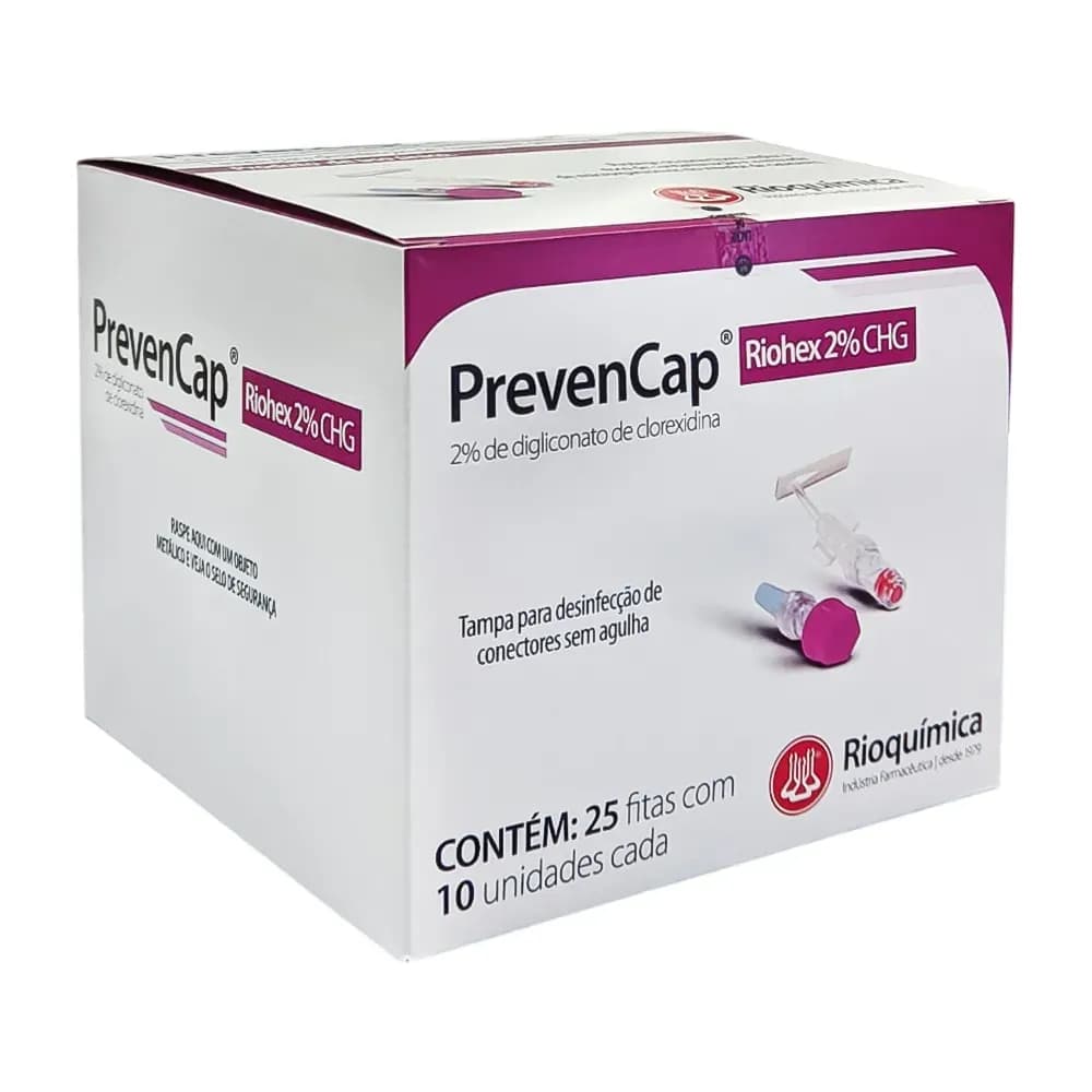 PREVENCAP TAMPA DESINFECÇÃO DE CONECTORES EM RIOHEX 2% CLOREXIDINA 250UN RIOQUÍMICA