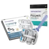 Kit Bráquete Cerâmico Iceram-P 0,022 1 Caso + Arcos + Elástico - Orthometric