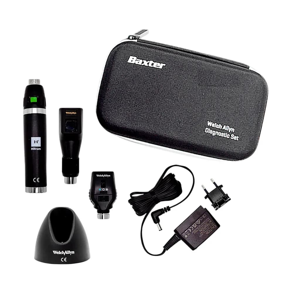 CONJUNTO RETINO-OFTALMO COM CABO DE LÍTIO 3.5V RECARREGÁVEL AC 220V WELCH ALLYN