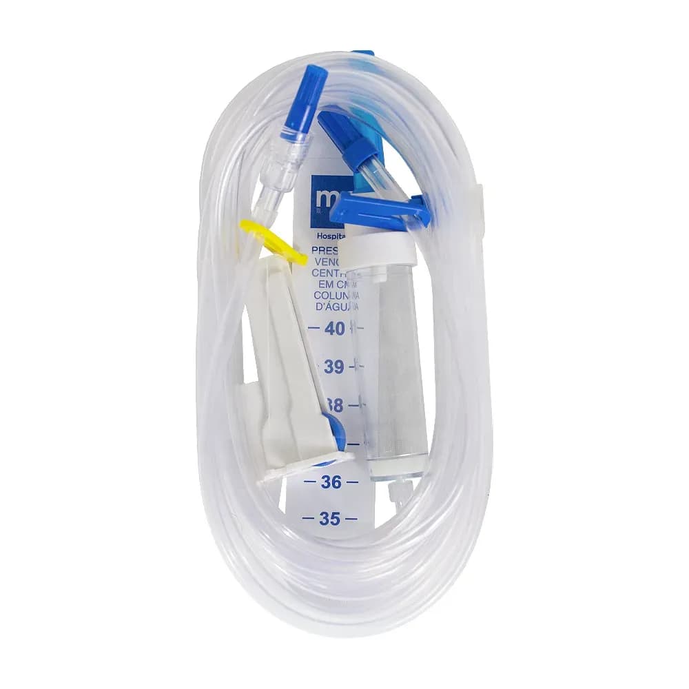 EQUIPO INFUSOR PRESSÃO VENOSA CENTRAL 2 VIAS 60CM REVERSÍVEL LUER LOCK MP