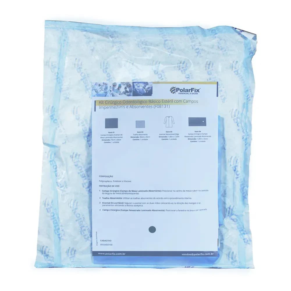 KIT CIRÚRGICO BÁSICO ABSORVENTE ODONTOLÓGICO ESTÉRIL POLARFIX
