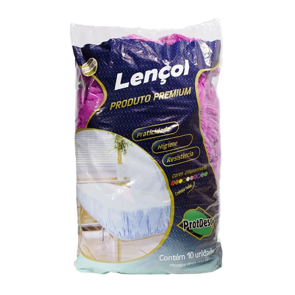 LENÇOL TNT COM ELÁSTICO ROSA 20GM 210X90CM 10UN PROTDESC