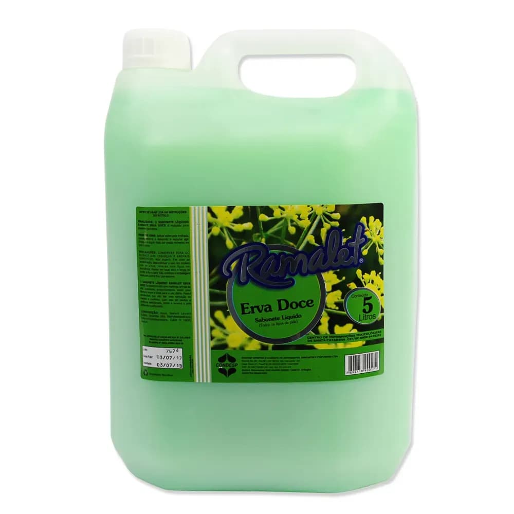 SABONETE LÍQUIDO PERFUMADO DE ERVA-DOCE 5L RAMALET CONDESP
